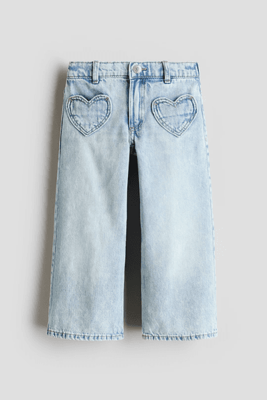 Heart-Pocket Wide Jeans