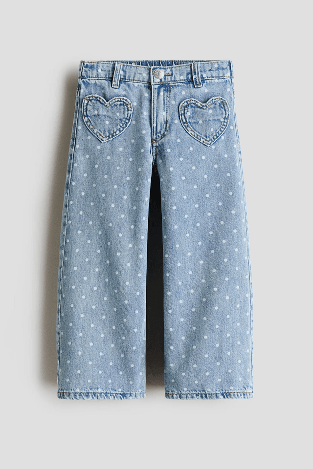 H&M Polka-Dot Heart-Pocket Jeans