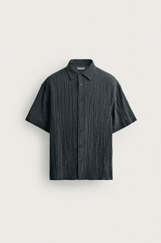 Zara Regular Fit Striped Jacquard Shirt
