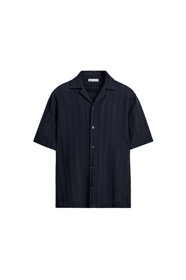 Zara Regular Fit Striped Jacquard Shirt