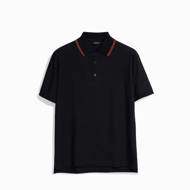 Gucci Cotton Piquet Polo with Web Collar