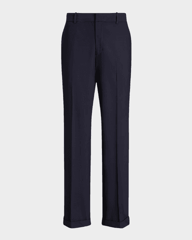 Pleated Wool-Blend Trouser