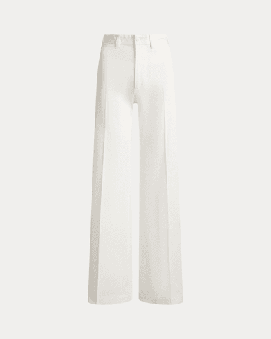 Wide-Leg Cotton Twill Pant