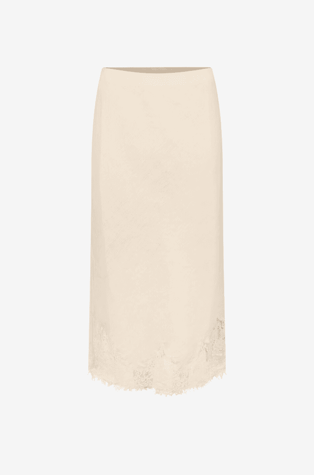 Reformation Lace Trim Silk Skirt