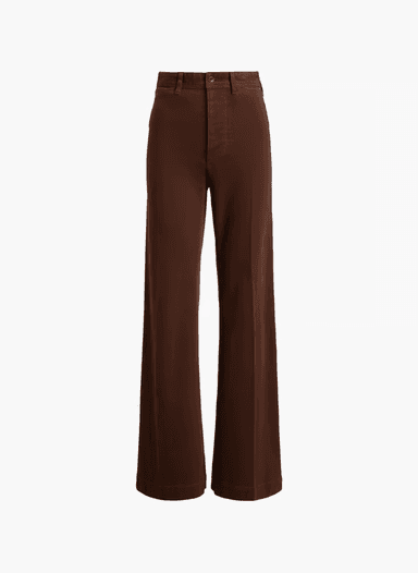 Stretch Cotton Wide-Leg Pant