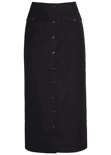 Veda Button-Front Midi Skirt
