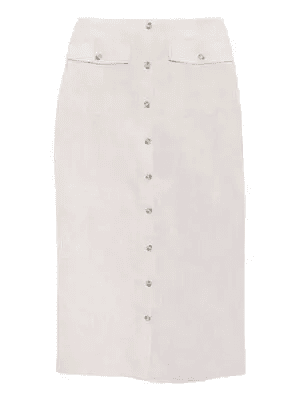 Veda Button-Front Midi Skirt